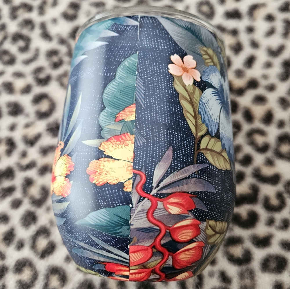 Corkcicle Tropical Floral Stemless Cup Insulated Wine Tumbler (12 oz.), Like New - Picture 4 of 8